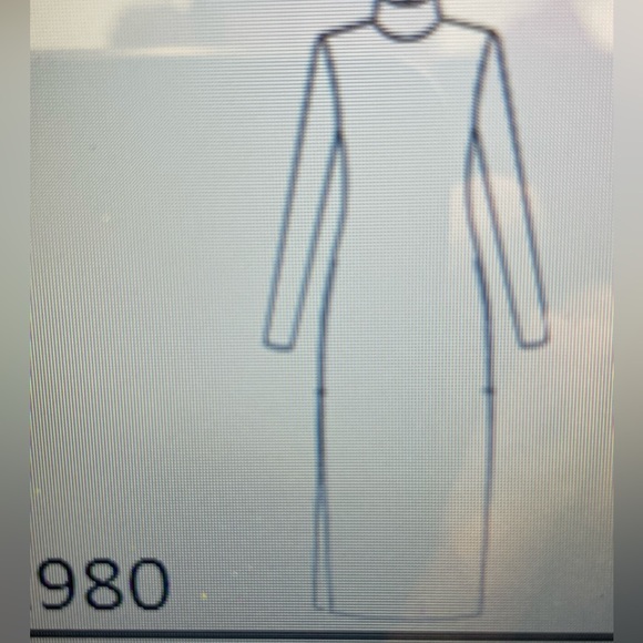 EVA VARRO,KADAS ,MOCK NECK , 2 SLIT , EXTRA LONG SLEEVES, LONG TIGHT DRESS-LILY - Picture 3 of 3